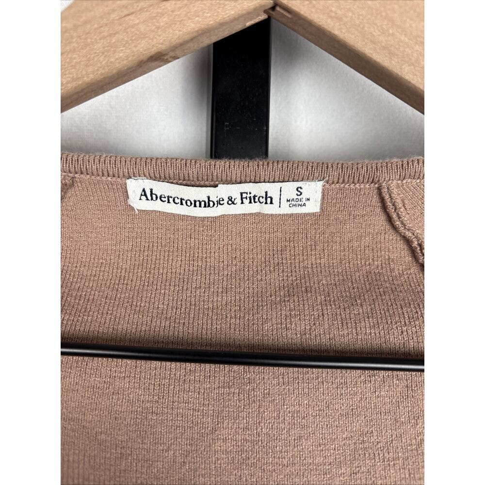 Abercrombie & Fitch Knit Bodysuit‎ Size Small Beige Sweetheart Neck Long Sleeve - Picture 5 of 11